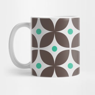 Geometric Pattern: Stylised Flower: Brown Mug